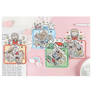 Sticker túi hình chibi loại 40 miếng