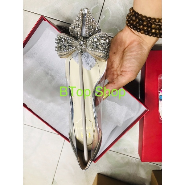 Giày búp bê mica nơ đá thần thánh hàng cao cấp fullbox