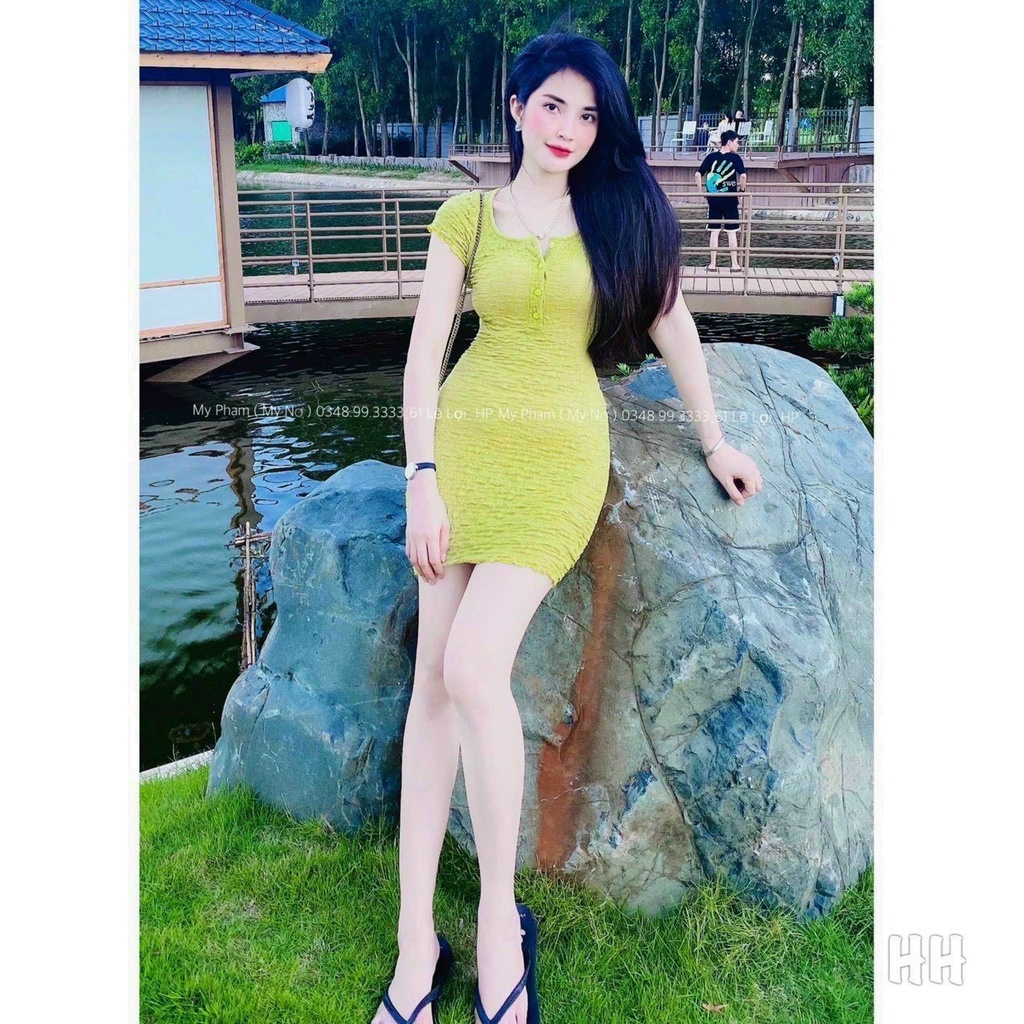 Váy body xốp ngắn chất thun xốp co giãn hàng đẹp mặc tôn dáng,4 màu ảnh thật,sexy cộc tay