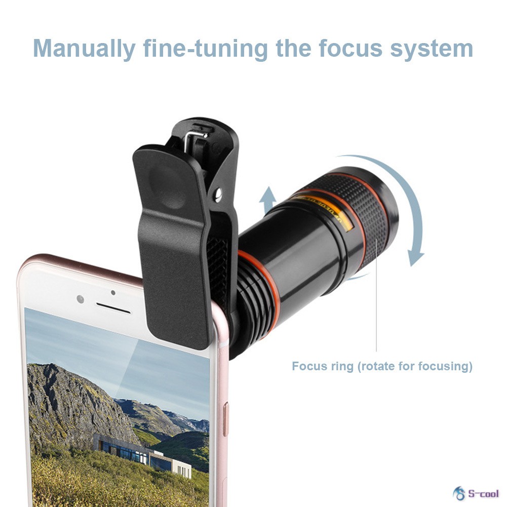 Ống kính 12x Zoom cho điện thoại iPhone 6 7 Samsung Sony
