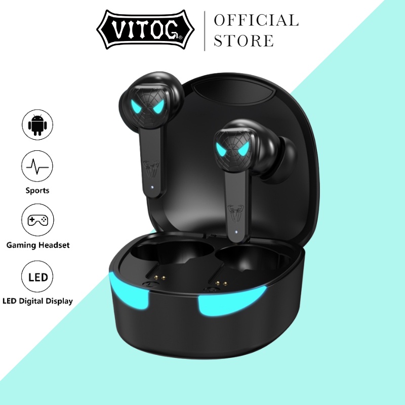 Tai nghe chơi game không dây VITOG VG10 Bluetooth 5.1 lõi thông minh stereo 9D có micro chống thấm nước chống ồn