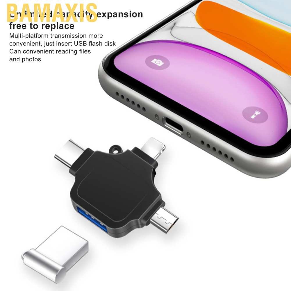 Đầu Đọc Thẻ Nhớ Đa Năng 3 Trong 1 Bamaxis Sr302 Otg Usb 3.0 Cho Ios Type C