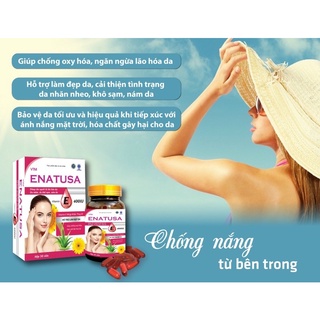 Viên Uống Vitamin Enatusa- Bổ Sung Vitamin E,Hỗ Trợ Giảm Nám, Mờ Tàn Nhang, Chống Nắng - 30 Viên