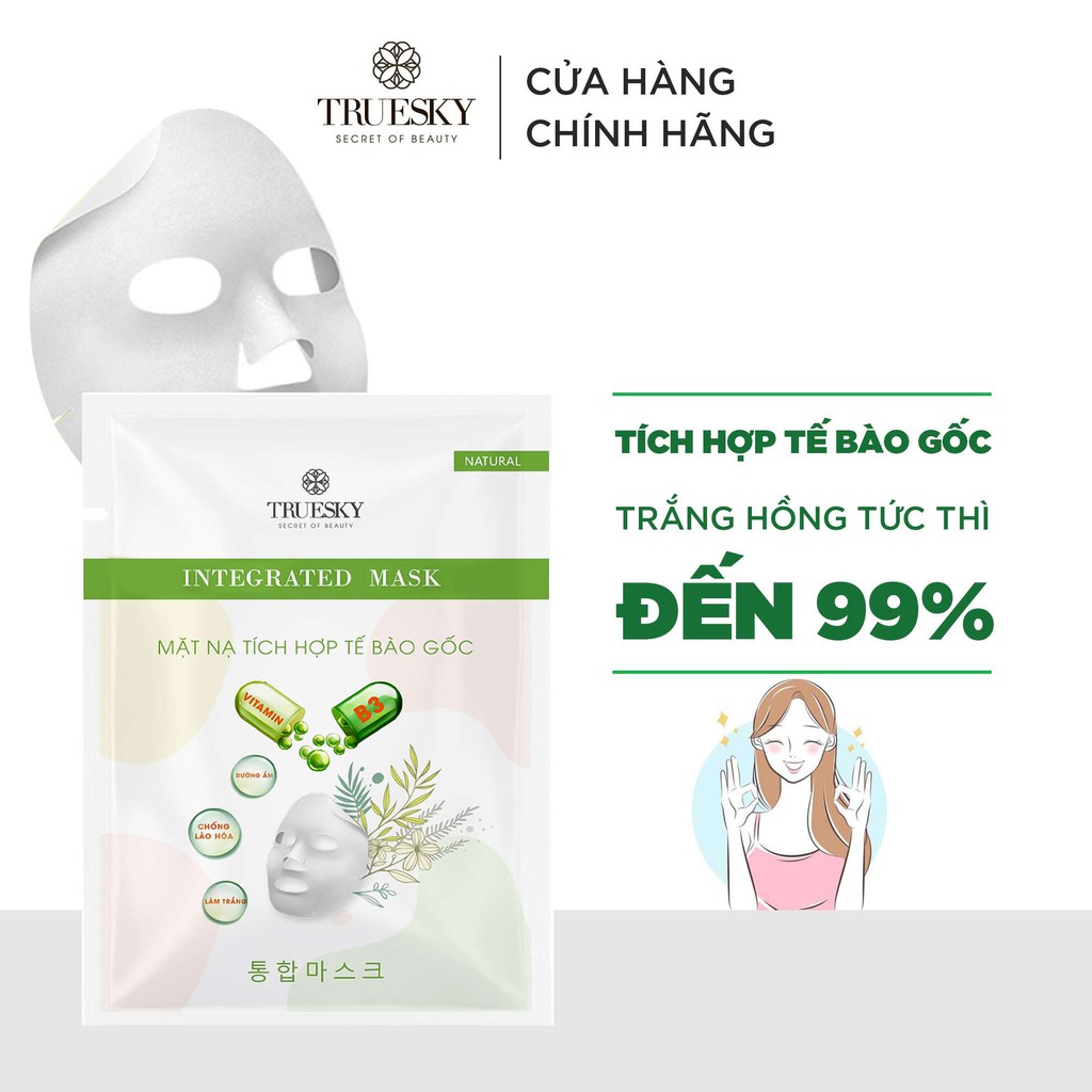 Mặt nạ dưỡng da Truesky tích hợp tế bào gốc giúp làm sáng da, dưỡng ẩm và ngăn ngừa lão hoá - Integrated Mask 25g