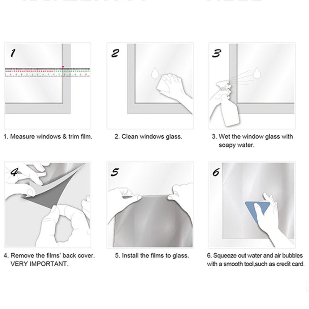 Miếng dán kính mờ chất liệu vinyl màu 3D cách nhiệt chống nắng trang trí cho cửa sổ/cửa kính phòng tắm/văn phòng