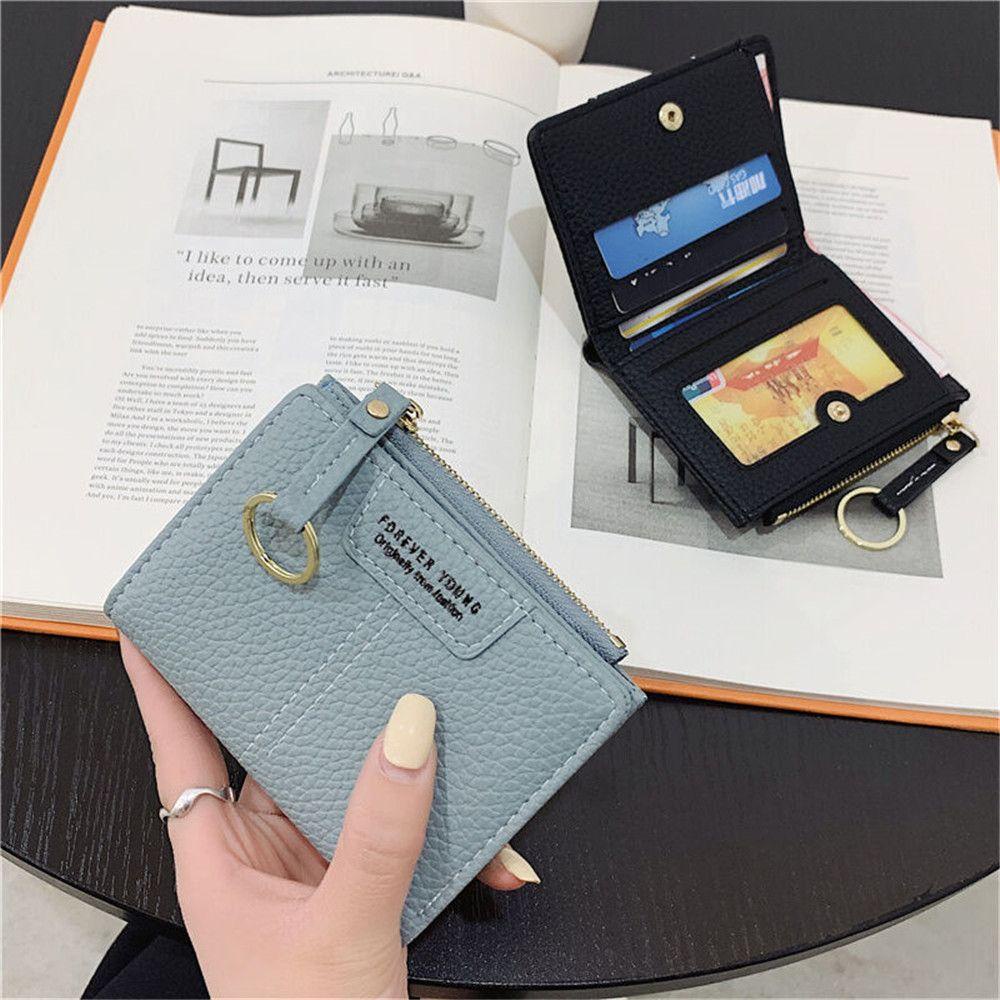 KENT1 Ví Ngắn Đựng Thẻ Thiết Kế Đơn Giản Thời Trang