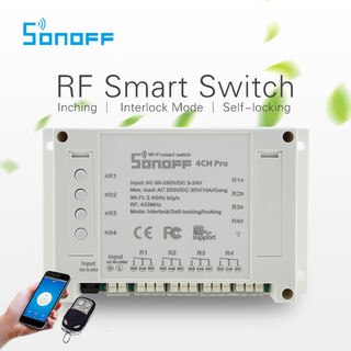 Công tắc thông minh sonoff 4ch pro điều khiển từ xa bằng điện thoại qua mạng wifi