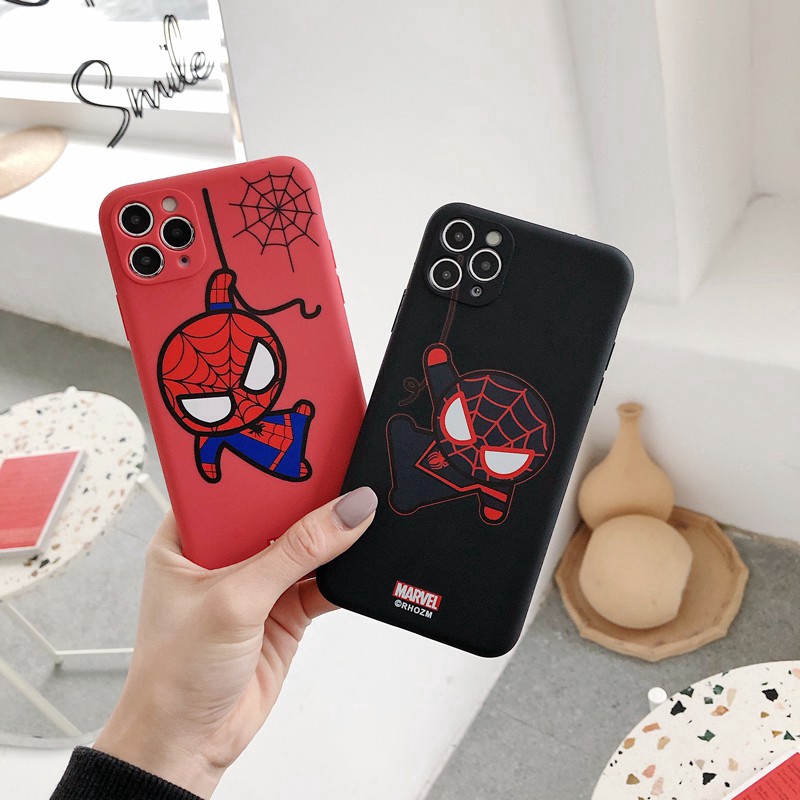 Marvel iPhone 7/8 Plus XS XR 11 Pro MAX Apple Phone Case Cute Cartoon Spider Man Cove