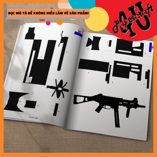 Mô Hình Giấy 3D Bộ Kit Tự Cắt Dán Mô Hình Giấy - HK UMP-45 tỉ lệ 1:1