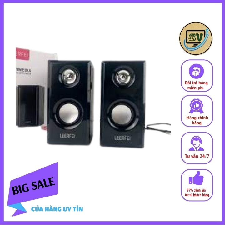 Bộ 2 Loa Di Động Bằng Gỗ Usb Mini 2.0 Leerfei D-09 D-092 Bảo Hành 6 Tháng