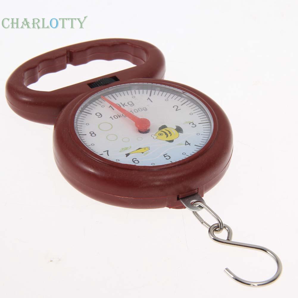 (CHA)Household 10kg Weighing Portable Numeral Pointer Spring Balance Hanging Scale