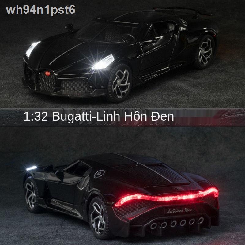 ◊ ✔♀Bugatti mô hình con rồng nhỏ màu đen hợp kim mô phỏng Lamborghini siêu chạy âm thanh và ánh sáng kéo lại ô