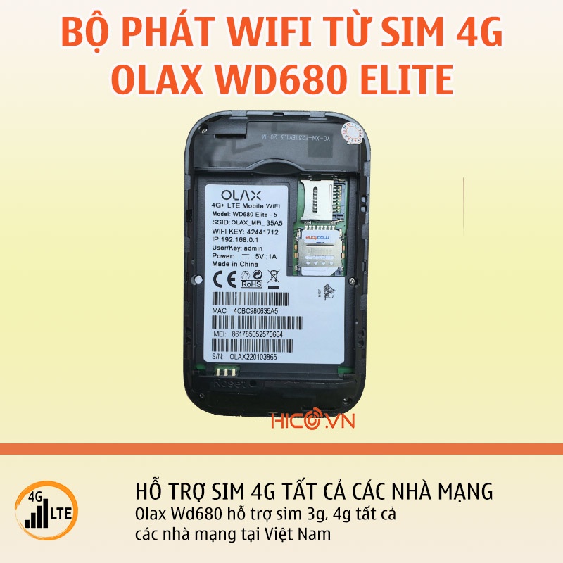 Bộ phát wifi 4G Olax Wd680 elite , MF980U cục phát di động cầm tay, pin 2100mAh, kết nối 10 thiết bị, hàng chính hãng.