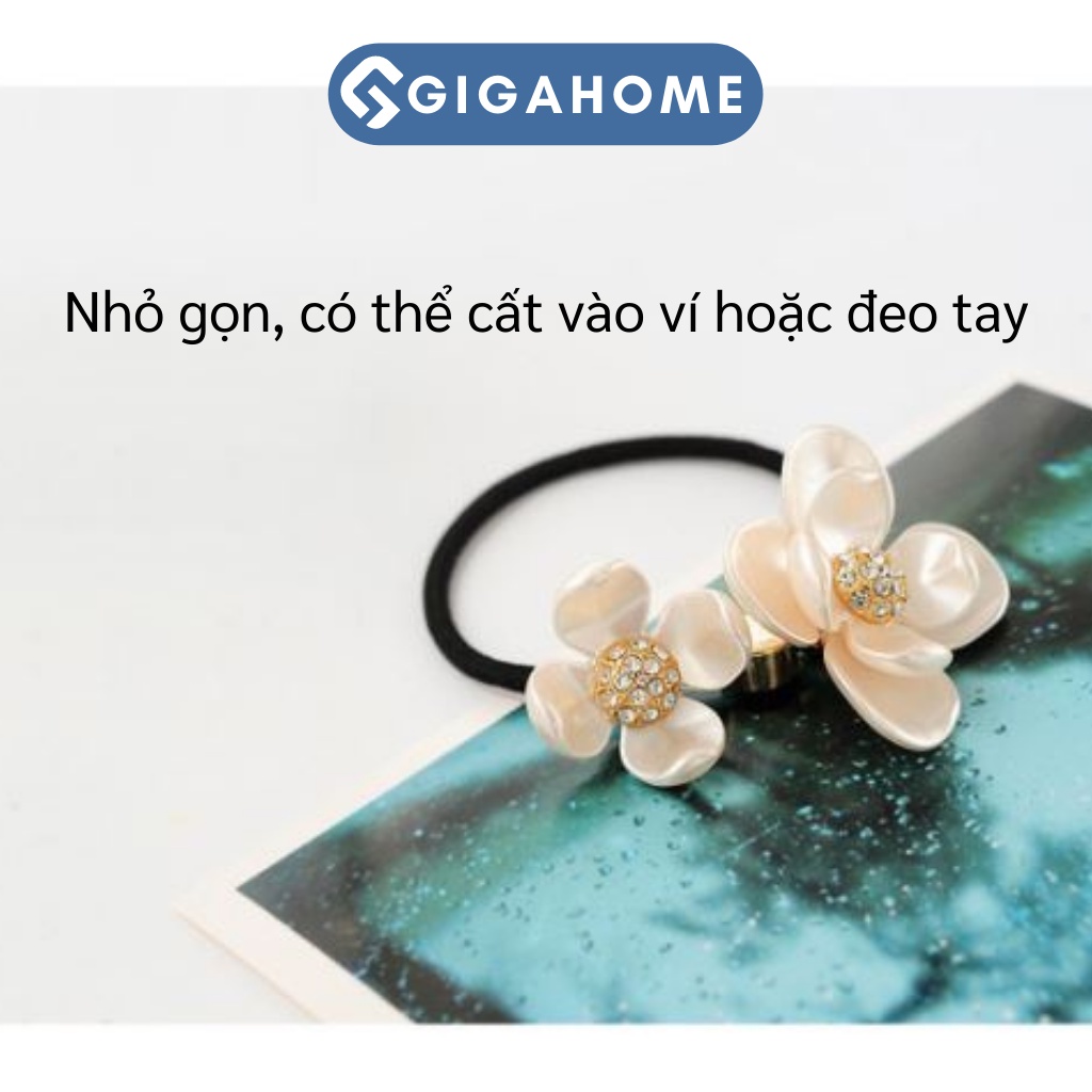Dây Buộc tóc Hàn Quốc GIGAHOME Đính Hoa Và Ngọc Đáng Yêu 5994