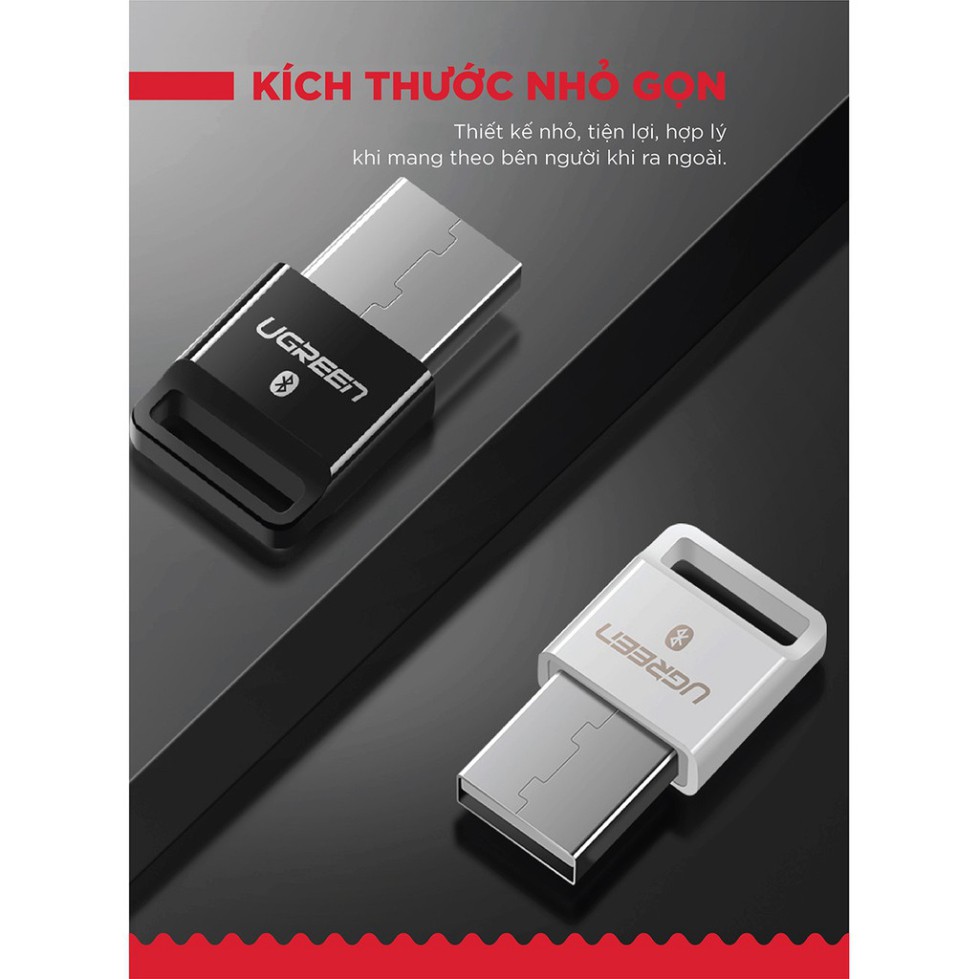 HOT- Thiết bị USB thu Bluetooth 4.0 dùng trên máy tính và laptop UGREEN US192