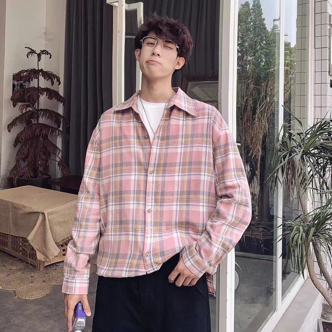 Áo Sơ Mi Ca Rô Dài Tay Dáng Rộng Cá Tính Theo Phong Cách Hàn Quốc / Size S-3Xl | BigBuy360 - bigbuy360.vn
