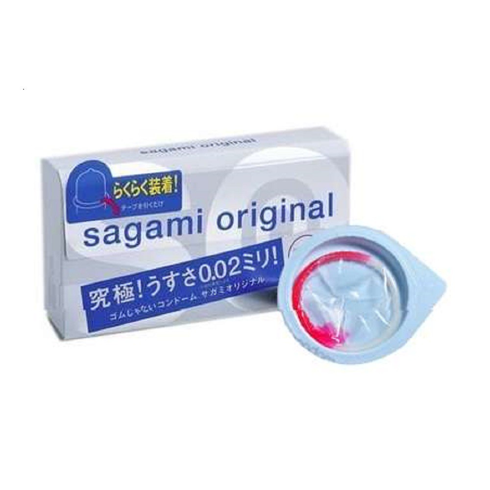 Bao Cao Su Sagami 002 Blue – BCS Siêu Mỏng Kéo Dài Thời Gian - Non Latex - Hộp 6 Chiếc B002B6