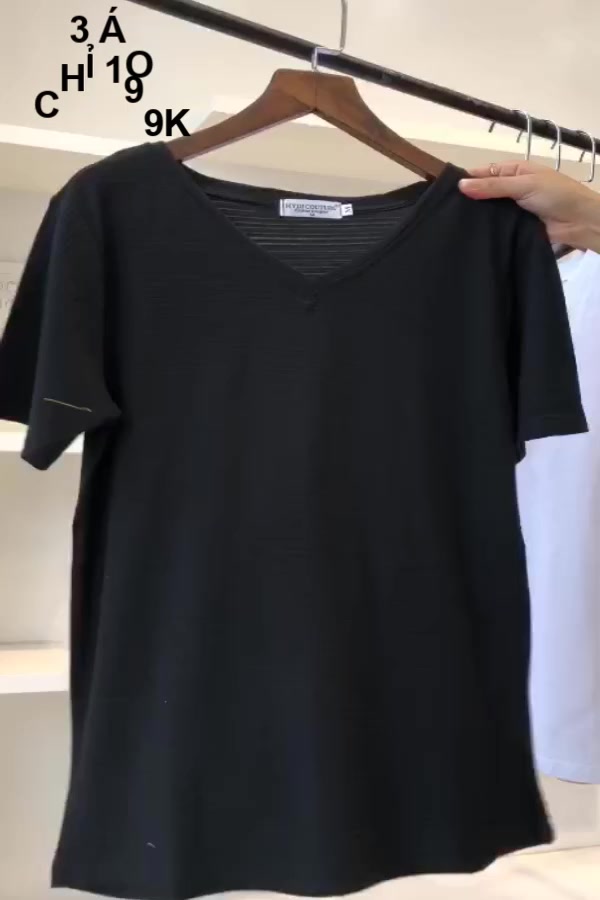 Áo thun chất xược cổ tim cổ V nữ, tay ngắn ANHSTORE, thun giấy cổ tim nữ phong cách Hàn Quốc | BigBuy360 - bigbuy360.vn