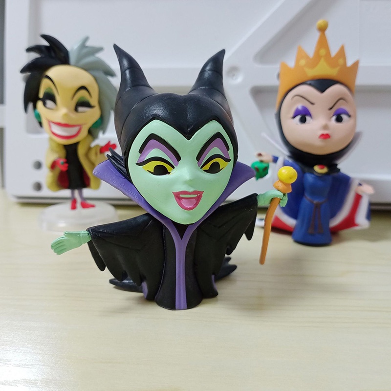 Set 6 Mô Hình Đồ Chơi Nhân Vật Maleficent Evil Queen Cruella de Vil Villains Ursula 101 Dalmatians
