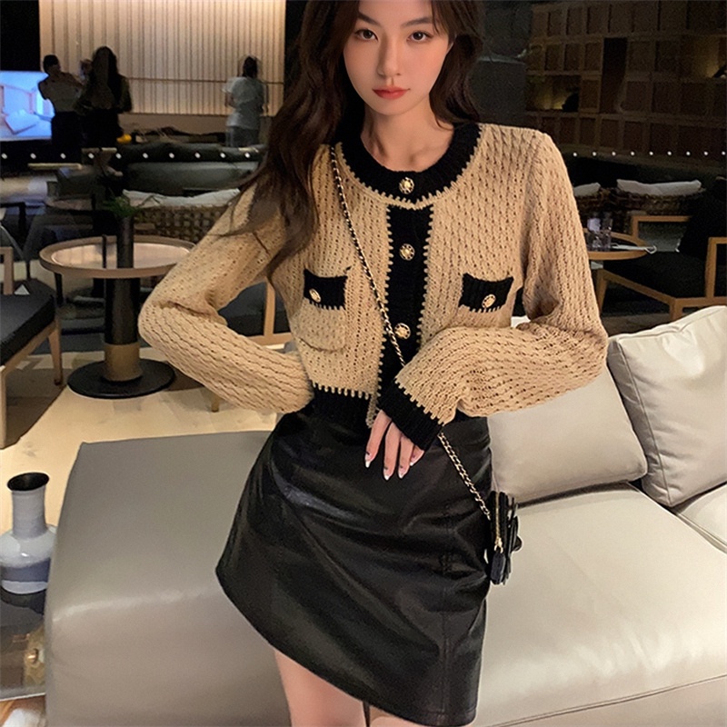 Áo Khoác cardigAN Dệt Kim Dáng Ngắn Thời Trang Thu Đông Cho Nữ