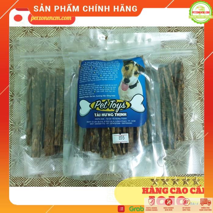 Xương đồ ăn cho chó  FREESHIP  Xương gậm THT MS: 855 goi 12 cây Pet Snack bánh thưởng xương da bò vụn cho chó