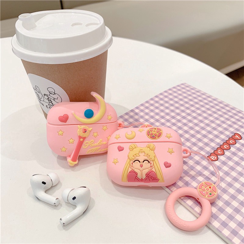 Japanese Styles AirPods Pro Case Cute Cartoon Sailor Moon AirPods 3 Silicone Dust-proof thumbnail