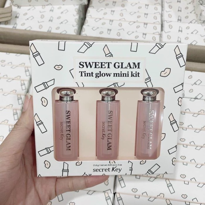 Set 3 cây Son Secret Key Sweet Glam Tint Glow Mini Kit (1,6g x 3)