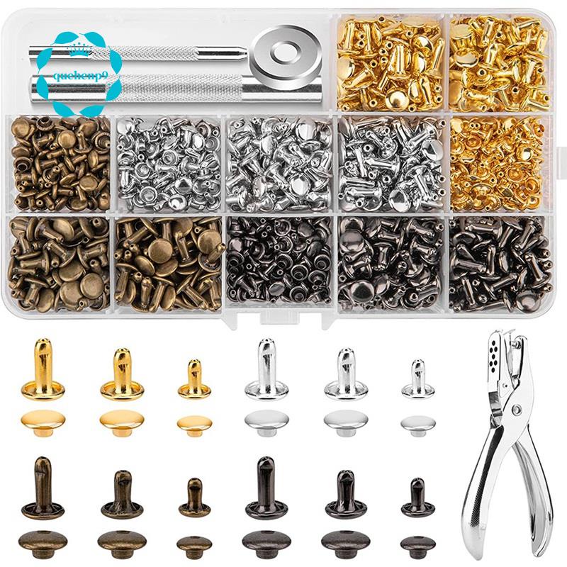 Set 480 Đinh Tán Tròn Bằng Kim Loại Dùng Để Cố Định Thắt Lưng Quần Áo / Đồ Da / Giày Dép Đa Năng