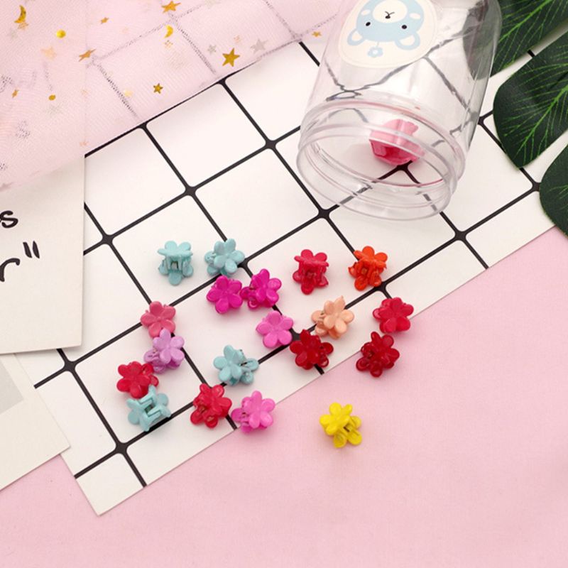 San * Kẹp Tóc Càng Cua Mini Bằng Nhựa Hình Hoa / Thỏ Dễ Thương Cho Bé Gái