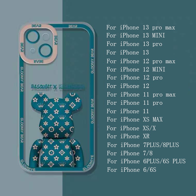 Ốp Điện Thoại TPU Mềm Hình Gấu Cho IPhone 13 12 Mini 11 Pro X XR XS Max SE 2020 6 6S 7 8 Plus