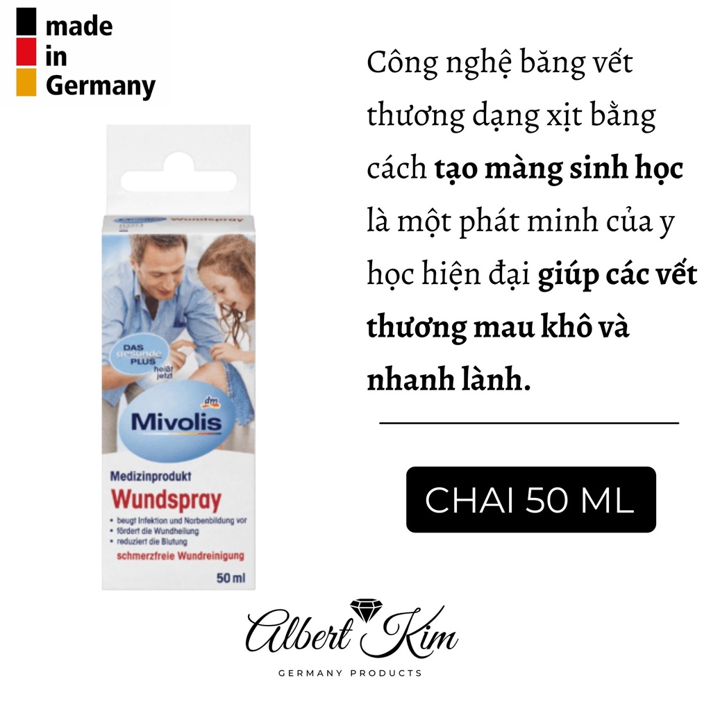 [ Hàng Đức ] Xịt cầm máu vết thương Mivolis Dasgesund - nội địa Đức - chai 50ml