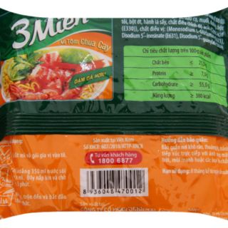 Mì 3 Miền tôm chua cay gói 65g