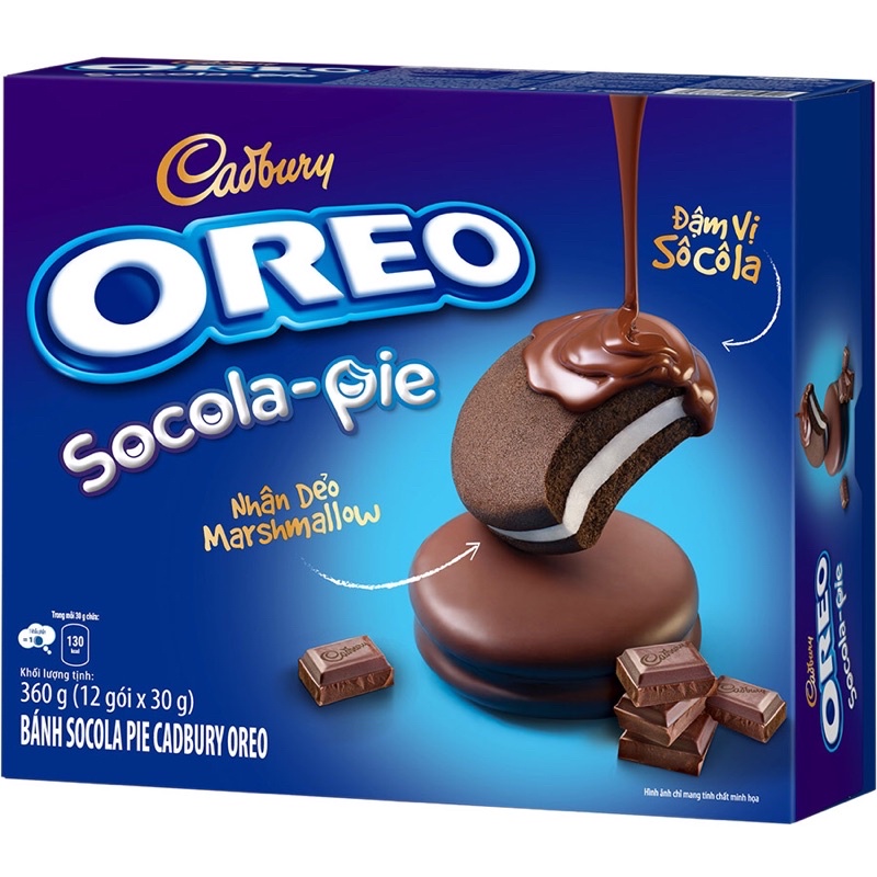 [ Mua nhiều hỗ trợ giảm giá] Hộp Bánh Oreo Sôcôla Pie 360g (12 gói x 30g)