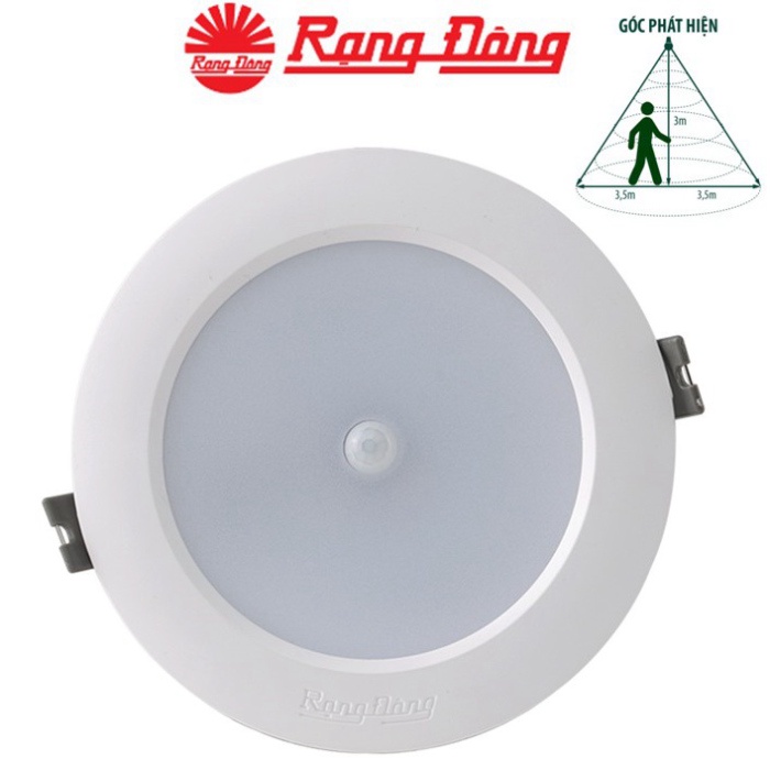 " CHÍNH HÃNG" Đèn LED Downlight âm trần cảm biến 9W Rạng Đông AT04 110/9W PIR, Vỏ nhôm đúc