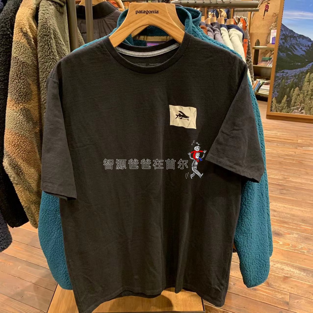 Áo Thun Cotton Ngắn Tay In Hình Cờ Patagonia Fly Responsibili Cho Nam