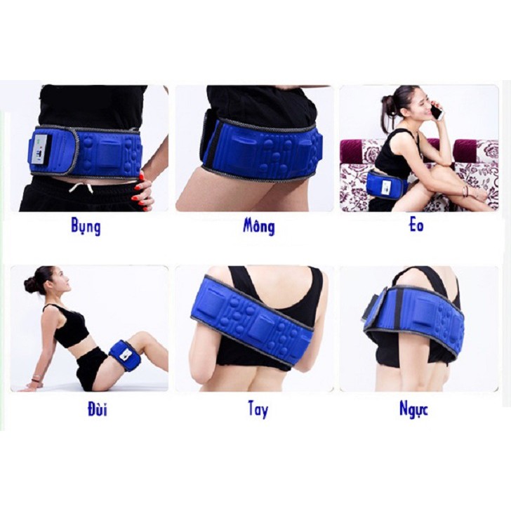 Dây đeo massage rung X5 giảm mỡ đùi, bụng thiết kế 5 mortor trải đều thân máy, sử dụng sóng siêu hồng ngoại
