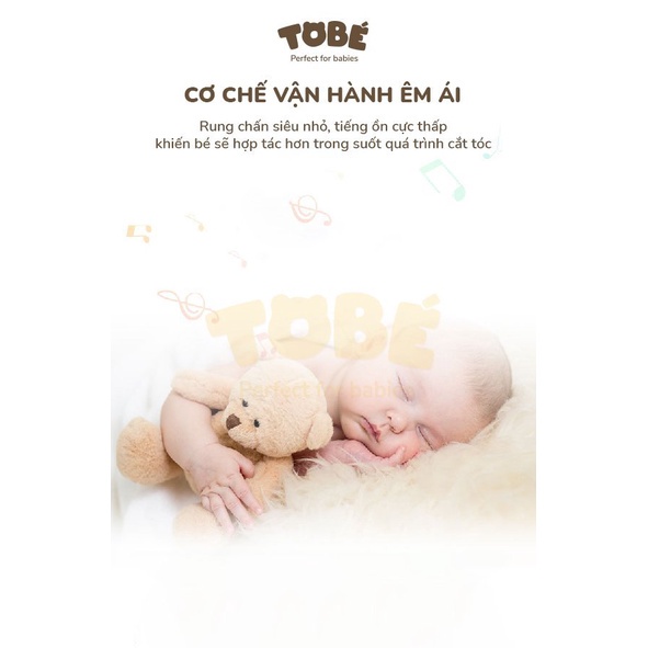 Tông đơ cắt tóc thông minh ICLIP chính hàng nhà Tobé thiết kế nhỏ gọn tiện lợi và an toàn cho bé-BaByC