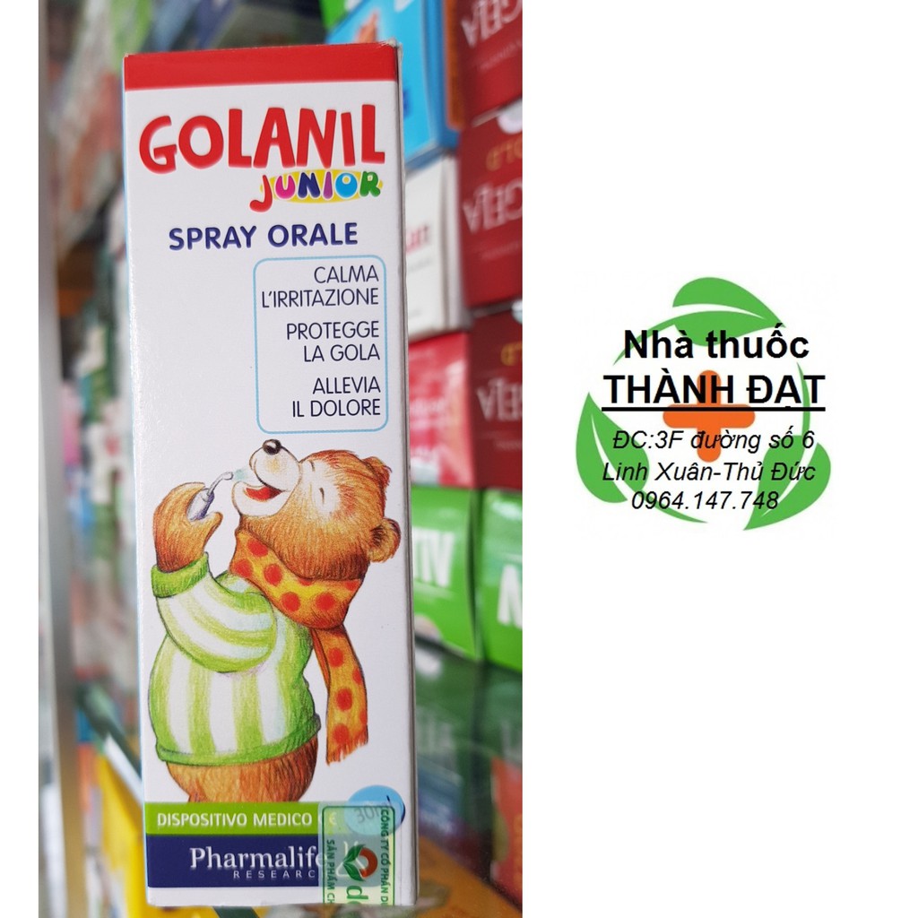 Golanil junior spray orale dung dịch xịt họng chiết xuất từ keo ong