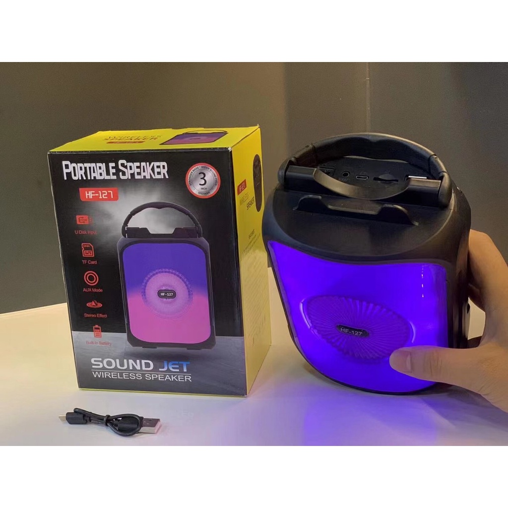 Loa Bluetooth 5.0 HF-127 tặng mic dây.