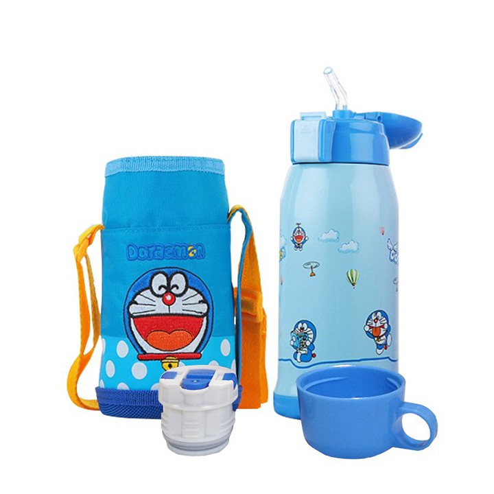 Bình giữ nhiệt cho bé có ống hút, 2 nắp tiện lợi, chất liệu inox 316 cao cấp, an toàn tuyệt đối - BGN