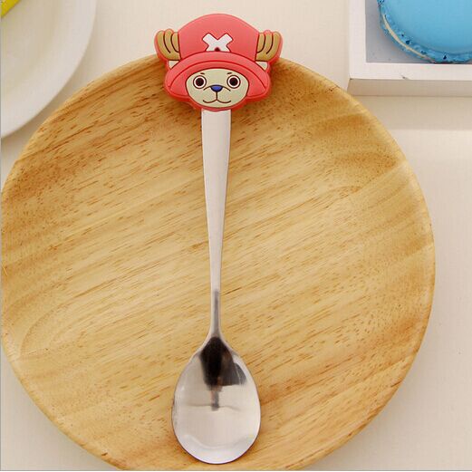 Muỗng / Nĩa / Thìa Bằng Thép Không Gỉ Tay Cầm Silicon Họa Tiết Hoạt Hình Dễ Thương Thời Trang Cho Trẻ Em