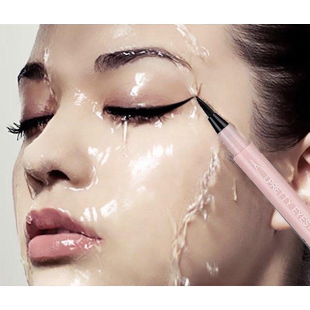 ￼ Bút Kẻ Mắt Siêu Mảnh Pretty eyes Vỏ Hồng Chống Thấm Nước Lâu Trôi Trang Điểm Chuyên Nghiệp