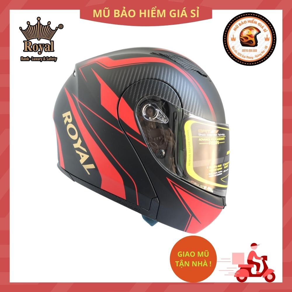 Mũ bảo hiểm Fullface lật hàm 2 kính Royal M179 tem