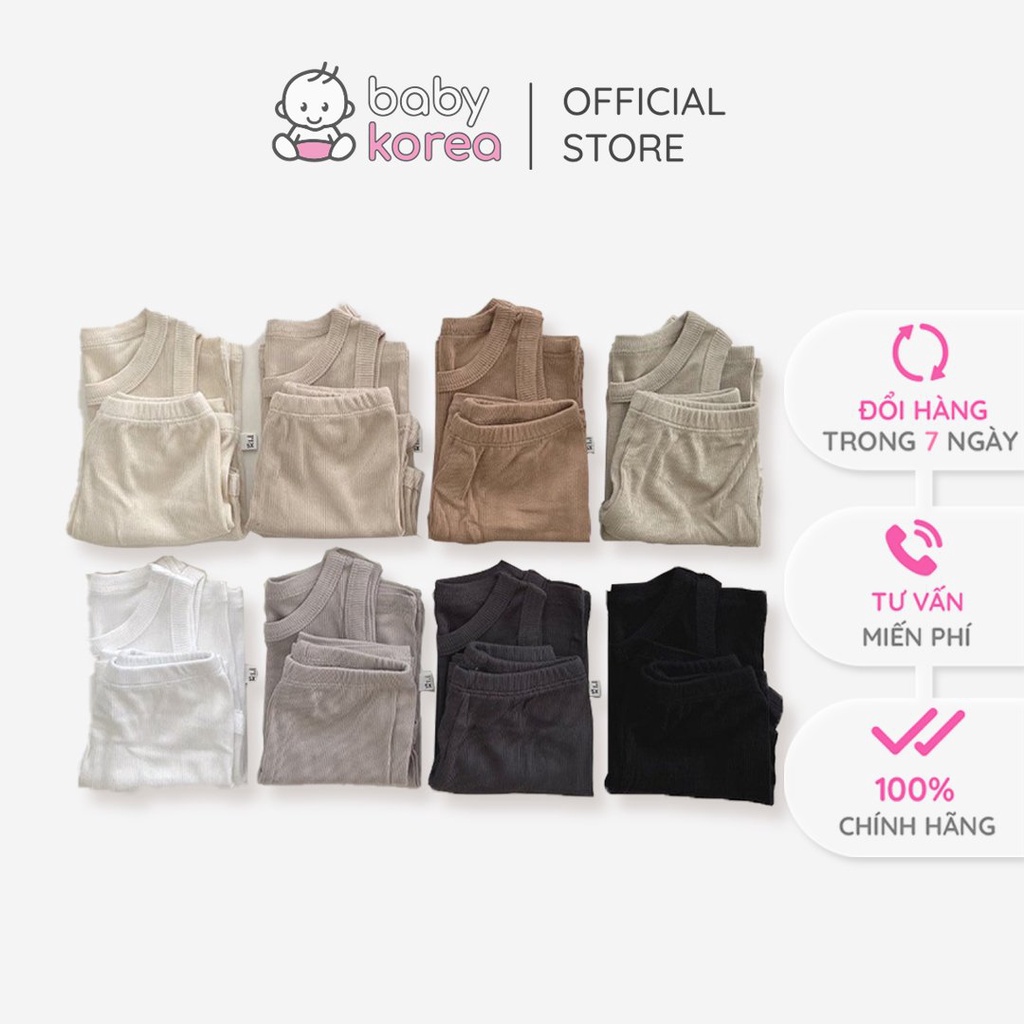 Bộ quần áo sát nách ba lỗ thun gân lạnh ICE mềm mát PEEKABOO Hàn Quốc cho bé từ 2 3 4 5 6 7 tuổi BabyKorea