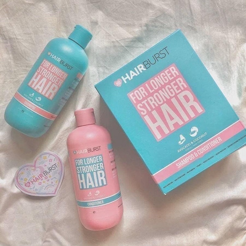 Cặp Dầu Gội Xả Hairburst 350ml , Cặp Dầu Gội Đầu Hairburst Hồng Xanh giúp mọc tóc chống rụng tóc