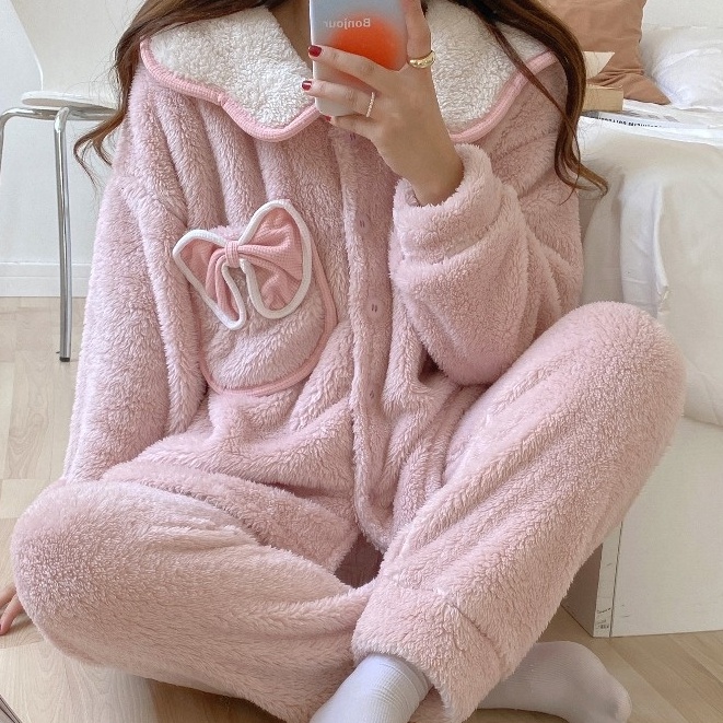 [RẺ VÔ ĐỊCH] Đồ Ngủ Bông Cute Nữ Uzzang - Bộ Ngủ Bông Ấm Áp Mặc Tết Siêu xinh Hàn Quốc DN020 có 10 mẫu [CÓ SĂN]