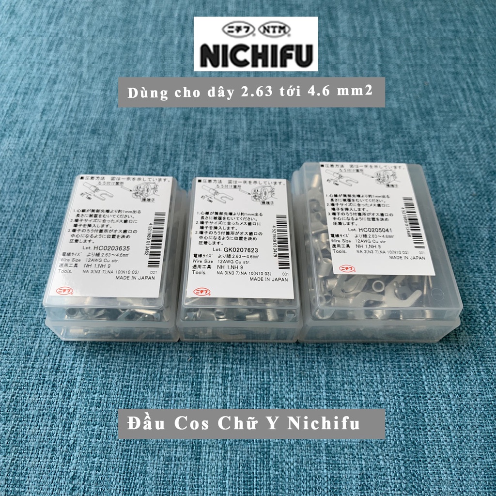 Đầu cos 3.5Y Nichifu Nhật Bản - Đầu cốt chữ Y loại trần - Cho dây 2.63 tới 4.6mm2 3.5Y-4 3.5Y-5 3.5Y-6