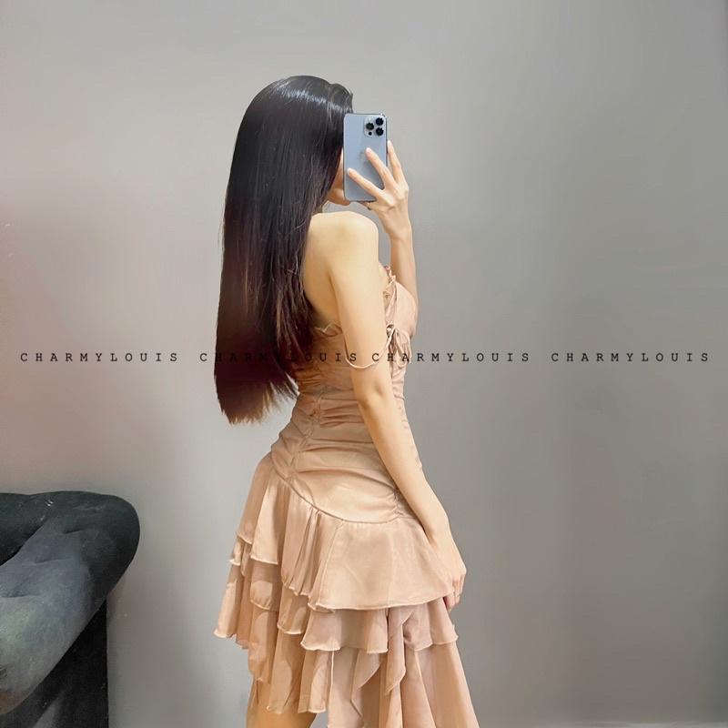 Đầm Dây Tua Rua Nâu QCCC