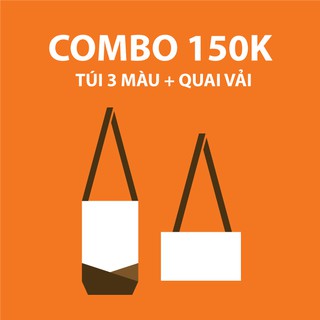 Combo 150k túi 3 màu và quai vải/ túi vải đựng bình giữ nhiệt