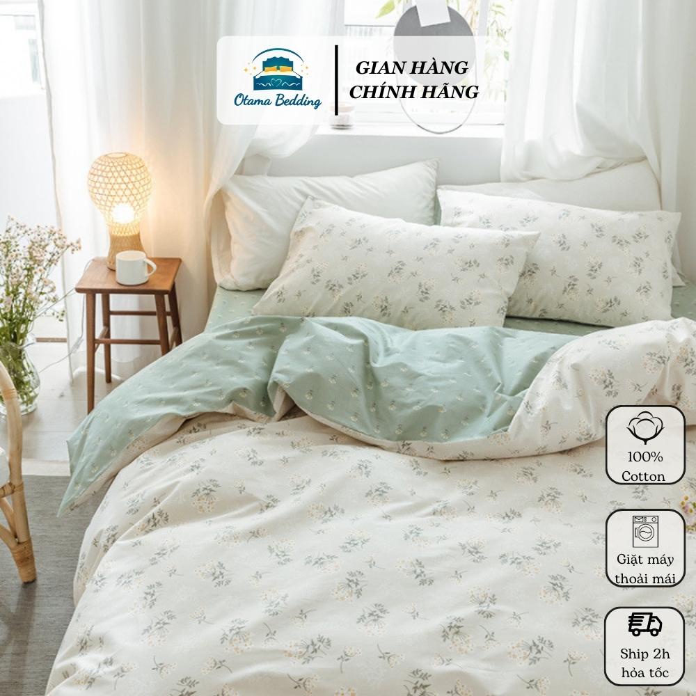 Bộ 4 món chăn ga gối nệm poly cotton miễn phí bo chun drap đủ size phong cách vintage - Otama Bedding